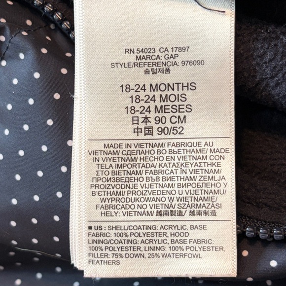 Gap baby Down snowsuit navy blue white polkadots, 18 to 24 months - Picture 4 of 11